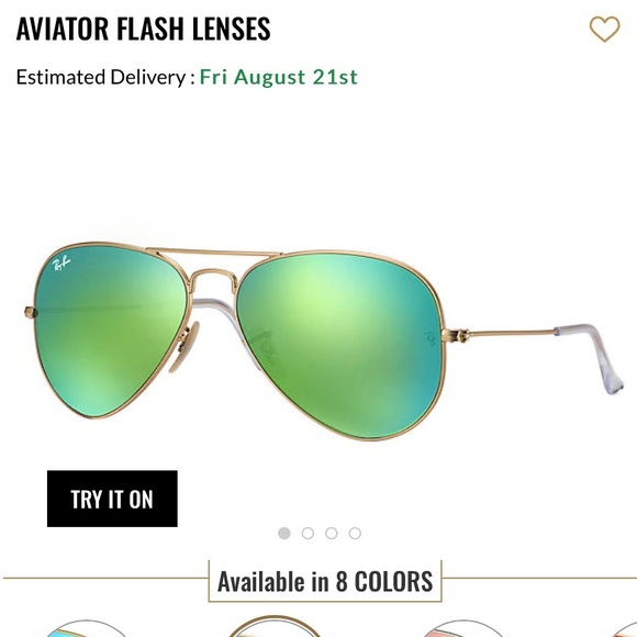 Green Flash Ray Ban Aviators - Picture 2 of 4